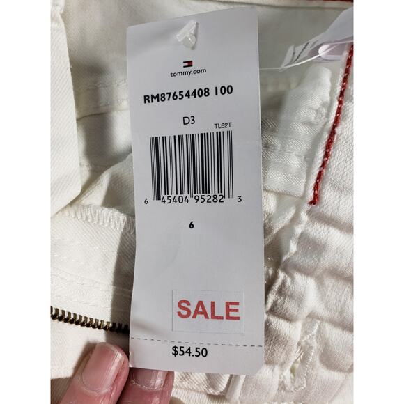 Tommy Hilfiger Skirt Size 6 Womens White Denim Mid Rise Straight Pencil NWT - Picture 3 of 13